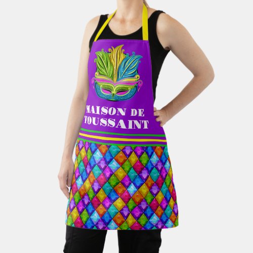 2nd Version Mardi Gras Carnivale  Apron