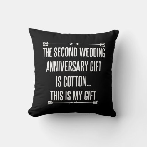 2nd Wedding Anniversary 2 Years Couple Throw Pillow