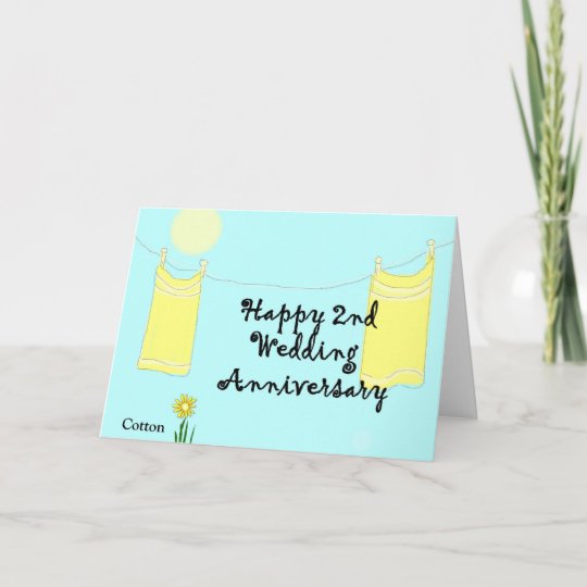 2nd Wedding Anniversary Card Zazzle 2nd Wedding Anniversary Card