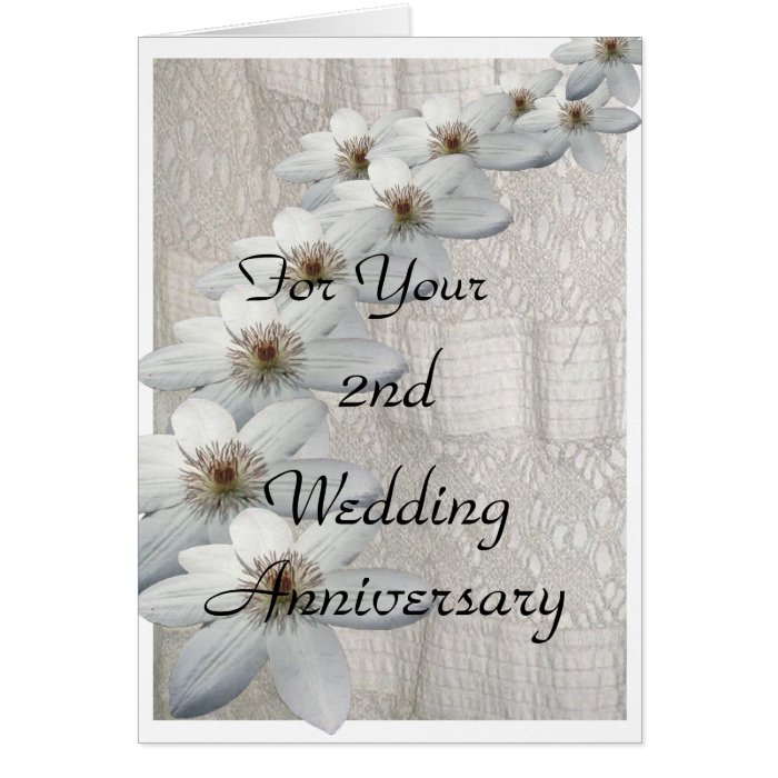 2nd Wedding Anniversary Card Template | Zazzle