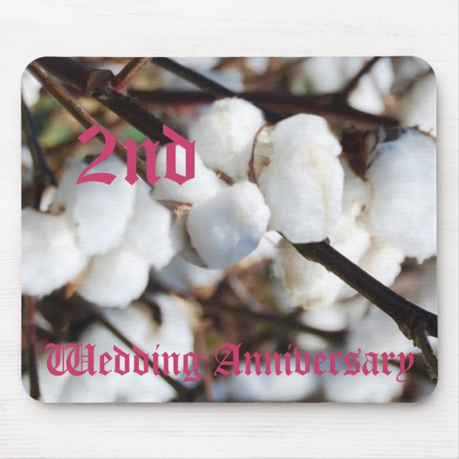 2nd wedding anniversary - Cotton Mouse Pad (Front)