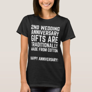 2nd Wedding Anniversary Cotton Wedding Aniversary T-Shirt