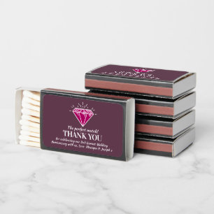 2nd wedding anniversary garnet gemstone thank you matchboxes
