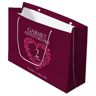 2nd wedding anniversary garnet photo bag