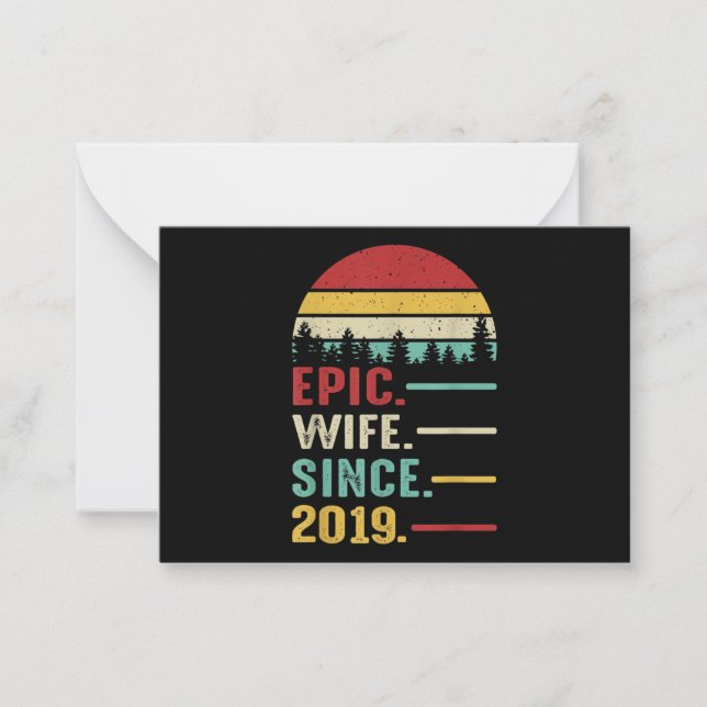 2nd Wedding Anniversary Gift for Her Epic Wife Note Card (Front)