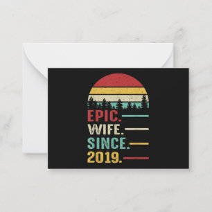 2nd Wedding Anniversary Gift for Her Epic Wife Note Card
