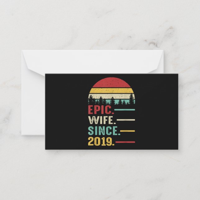 2nd Wedding Anniversary Gift for Her Epic Wife Note Card (Front)