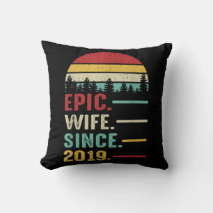 2nd Wedding Anniversary Gift for Her Epic Wife Throw Pillow