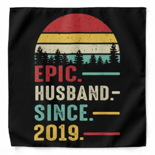 2nd Wedding Anniversary Gift for Him Epic Husband Bandana