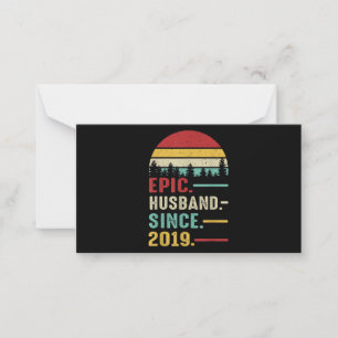 2nd Wedding Anniversary Gift for Him Epic Husband Note Card