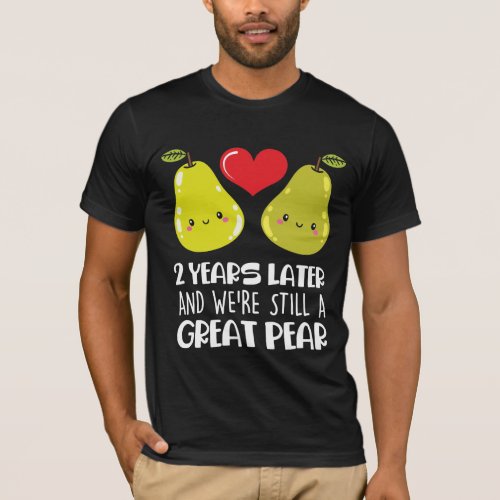 2nd Wedding Anniversary Gift Married Couple Pear T_Shirt