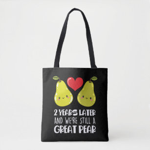 2nd Wedding Anniversary Gift Married Couple Pear Tote Bag