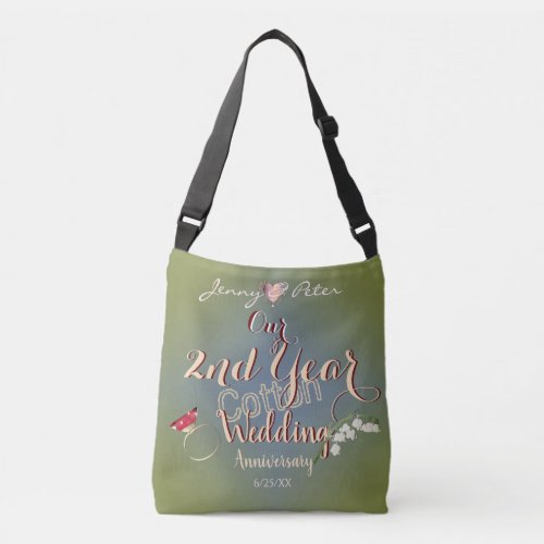 2nd Wedding Anniversary Lily of the Valley Crossbody Bag