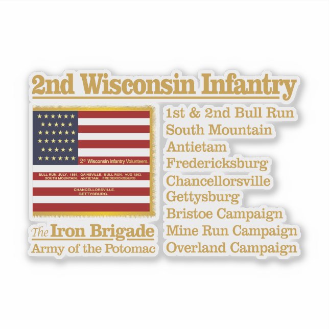 2nd Wisconsin Infantry (BH) Sticker (Front)