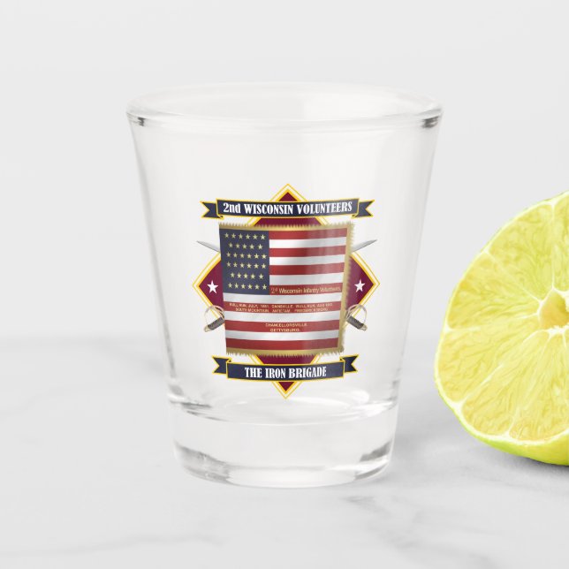 2nd Wisconsin Volunteer Infantry Shot Glass (Front)