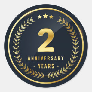 2nd Year anniversary  Classic Round Sticker