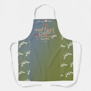 2nd Year Cotton Wedding Anniversary Apron