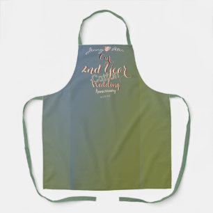 2nd Year Cotton Wedding Anniversary Apron
