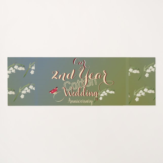 2nd Year Cotton Wedding Anniversary  Yoga Mat (Back (Horizontal))