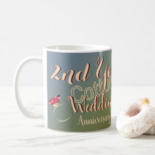 2nd Year Wedding Anniversary Lily of the Valley Coffee Mug