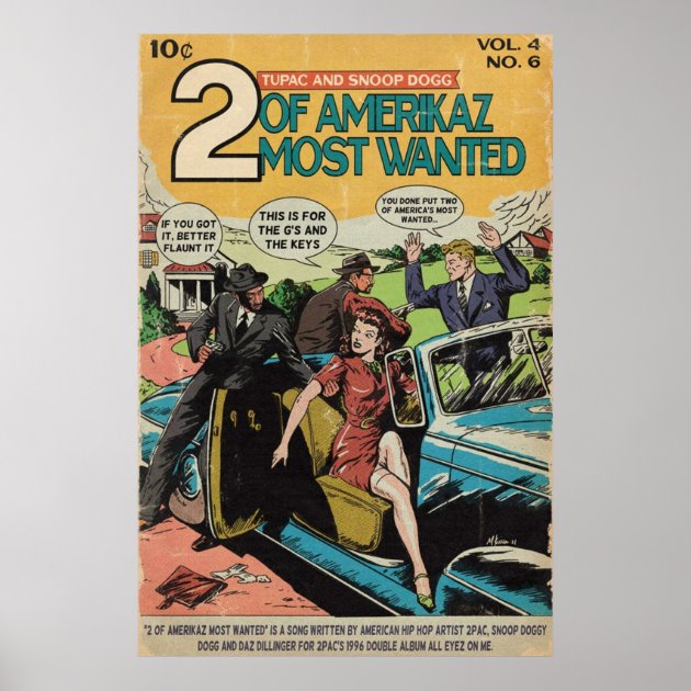 2pac Snoop 2 Of Amerikaz Most Wanted Comic Book Poster | Zazzle