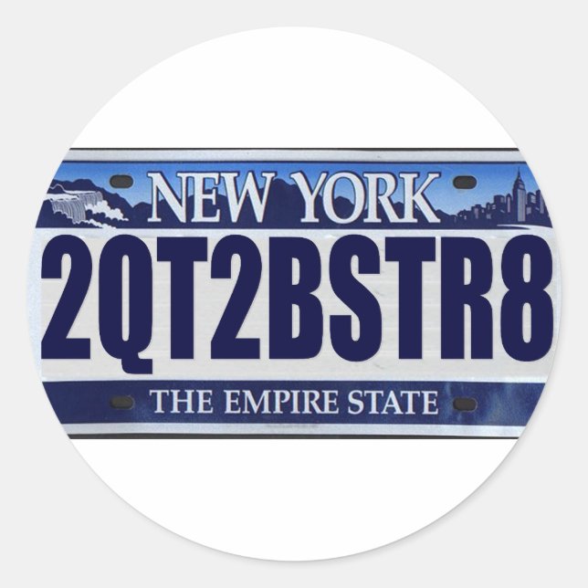 2QT2BSTR8:  New York Classic Round Sticker (Front)