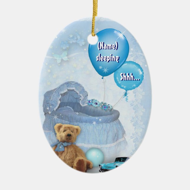2sided customizable Baby Door Hanger Ceramic Ornament (Front)