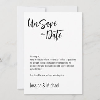 💍 2sided Minimalist Elegant UnSave the Date Save The Date