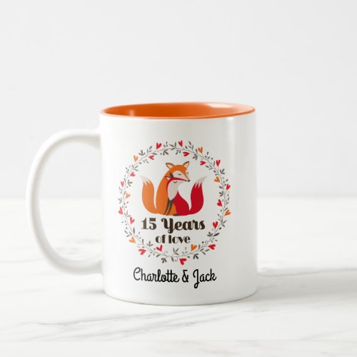 2th Anniversary Fox Couple Matching Mug