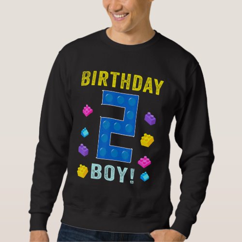 2th Birthday two 2 Years Old Block Building Boys K Sweatshirt