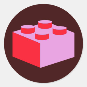 2x2 Brick by Customize My Minifig Classic Round Sticker
