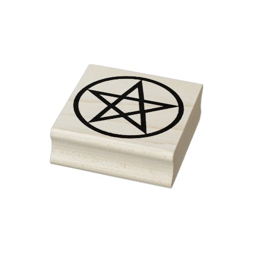 2x2 Pentagram Maple Wood Rubber Ink Stamp
