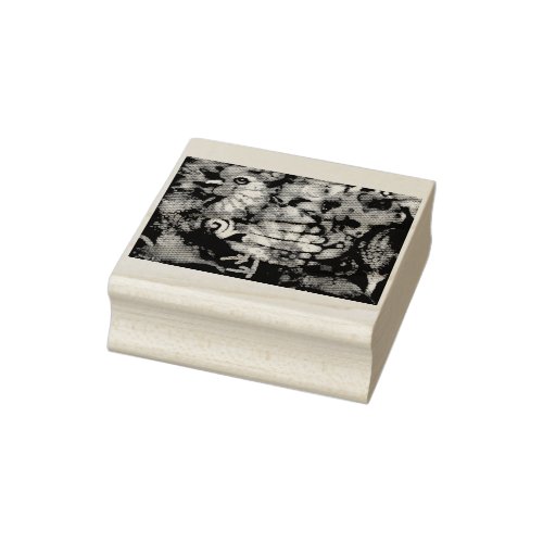 2x2 Rubber Stamp _ Whimsical Abstract Chicken