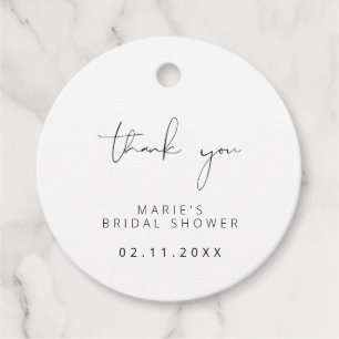 2x2in Elegant Calligraphy Bridal Shower thank you Favor Tags