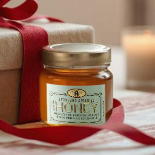 2x3" Metallic Gold 3D Framed Honey Label with Bee 