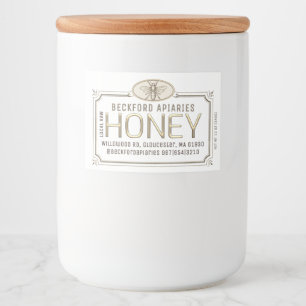 2x3" Metallic Gold 3D Framed Honey Label with Bee