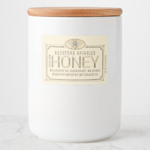 2x3" Metallic Gold 3D Framed Honey Label with Bee