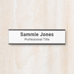 2x8 Self Adhesive Name Plate for Office Door White