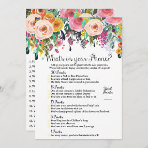 2x Games Flower Garden Baby Shower 5x7" Size Invitation