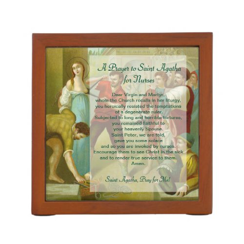 2x St Agatha M 003 with Prayer for Nurses Pencil Holder