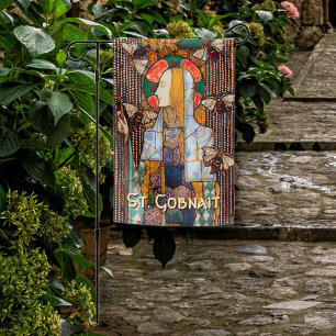 2xPortrait of St. Gobnait, Patron of Bees, Garden Flag