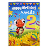 2yrs Custom birthday card Little Ladybug range (Front)
