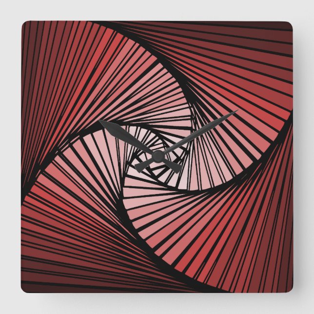 3次 元 パ イ ラ ル SQUARE WALL CLOCK (Front)