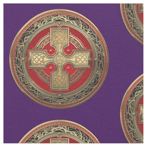 [300] Ancient Celtic Sacred Gold Knot Cross Fabric