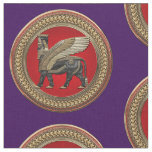 [300] Assyrian Winged Bull: Gold and Black Lamassu Fabric
