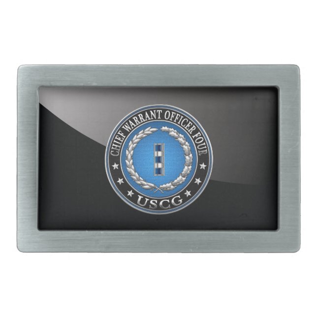 [300] CG: Chief Warrant Officer 4 (CWO4) Rectangular Belt Buckle (Front)