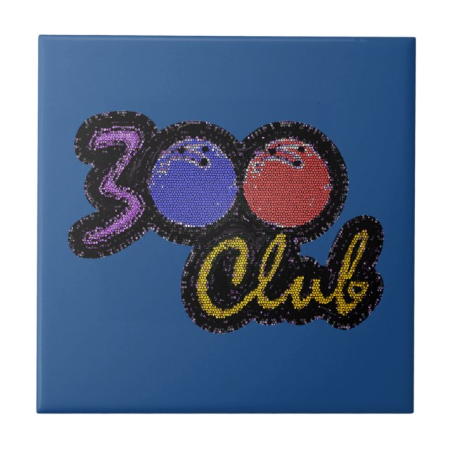 300 CLUB PERFECT GAME IN BOWLING CERAMIC TILE (Front)