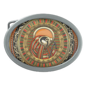 [300] Egyptian Sun God Ra Oval Belt Buckle