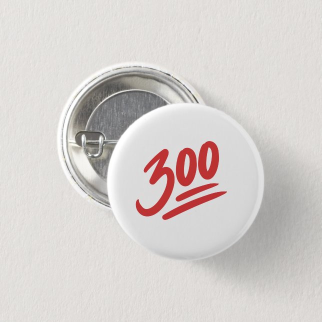 300 Emoji | Bowling Perfect Game Score Button (Front & Back)