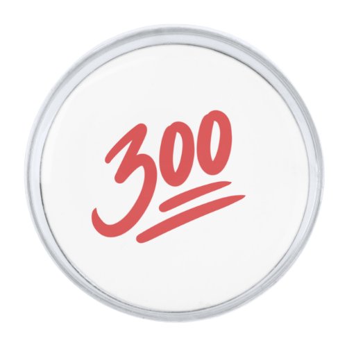 300 Emoji  Bowling Perfect Game Score Silver Finish Lapel Pin